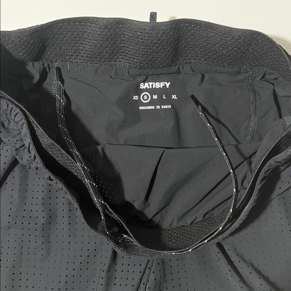 SATISFY 2.5" Distance Straight-Leg Logo-Appliquéd Space‑O™ Shorts - Small - Picture 7 of 9